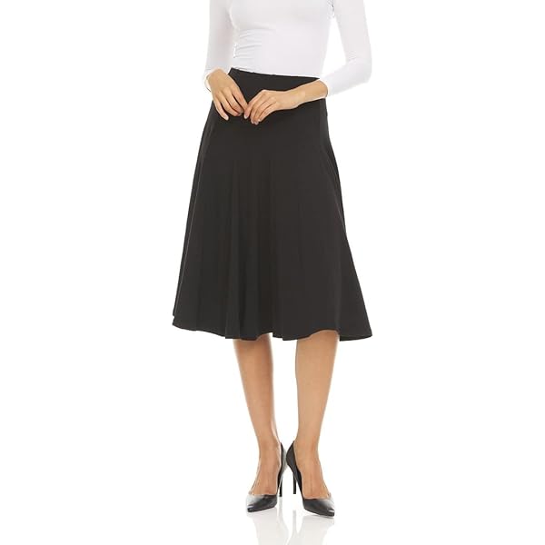 KIKI RIKI Panel Midi Skirt with Elastic Waist for Womens/Teens 29
